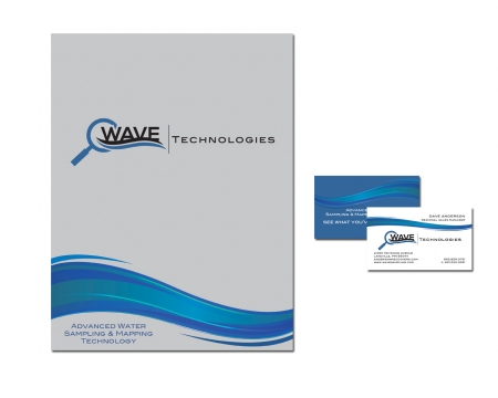 Wave Pocket Folder and Business Card